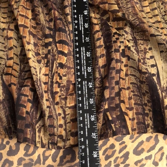 Micheal Kors brown snakeskin poncho type top /cover up  gold chain lace at neck - Picture 11 of 11